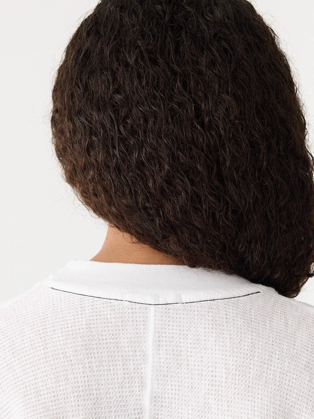 Long Sleeve Waffle Batwing Sweat White