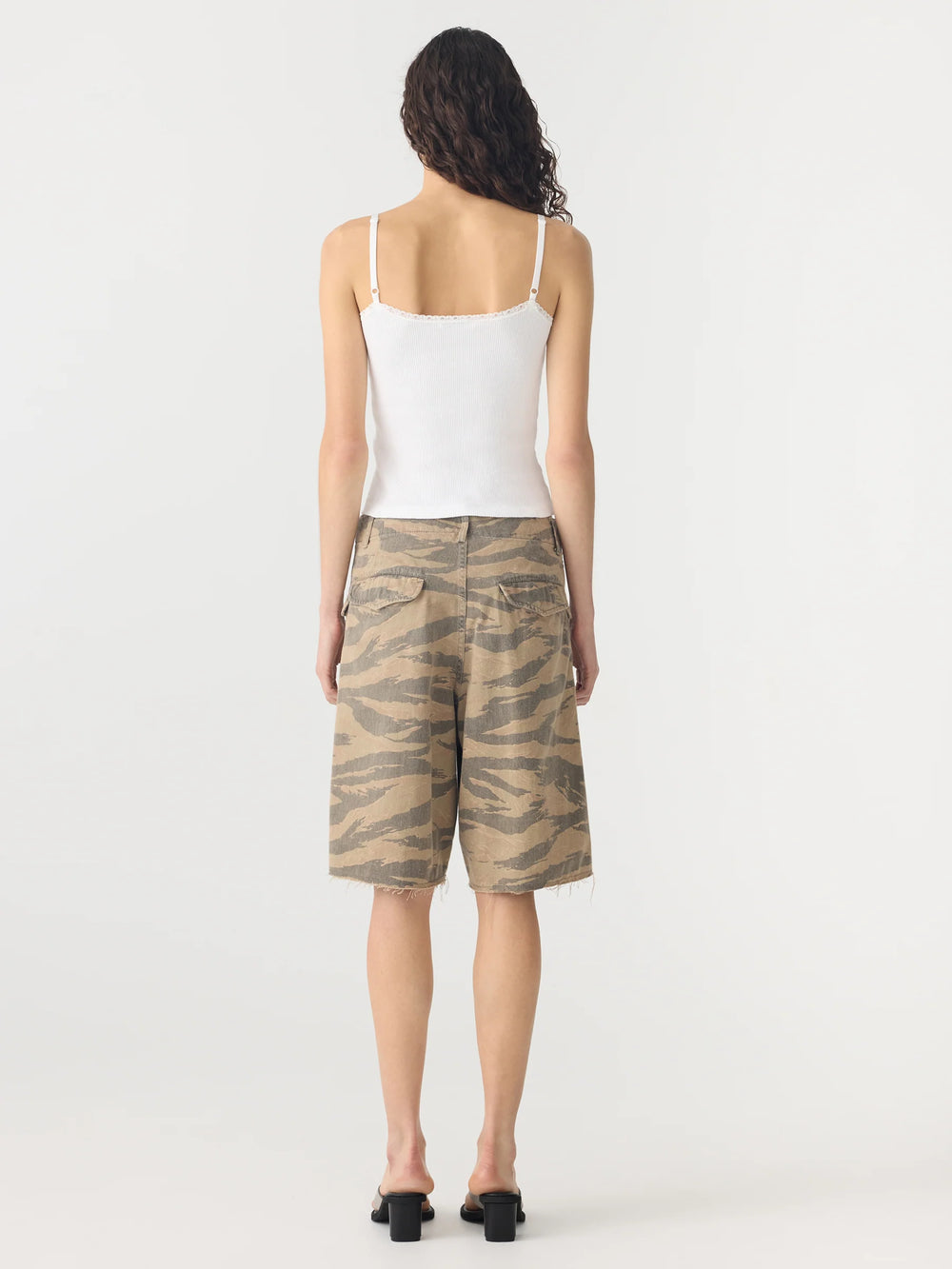 Lace Strap Soft Rib Tank White