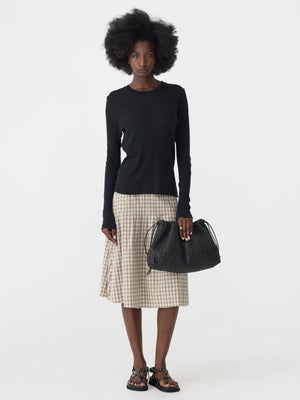 Sheer Rib L/S T Shirt Black
