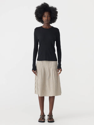Sheer Rib L/S T Shirt Black