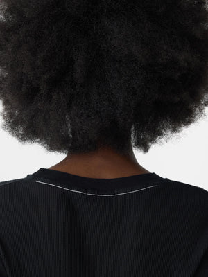 Sheer Rib L/S T Shirt Black