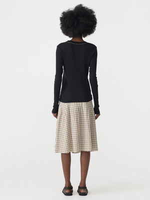 Sheer Rib L/S T Shirt Black