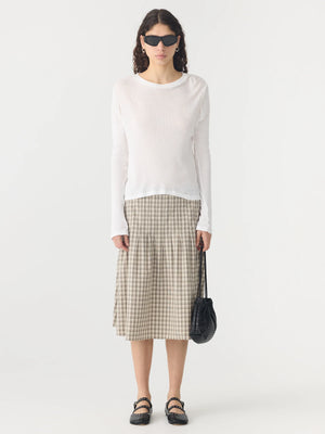 Sheer Rib LS T Shirt White
