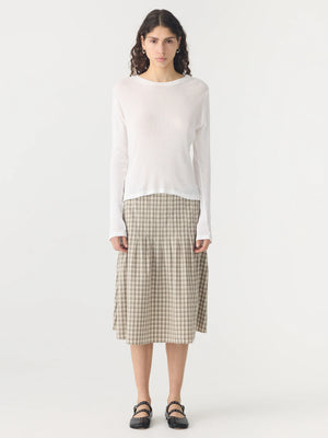 Sheer Rib LS T Shirt White