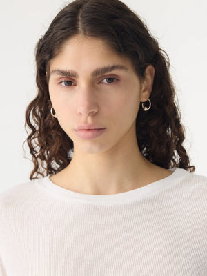 Sheer Rib LS T Shirt White