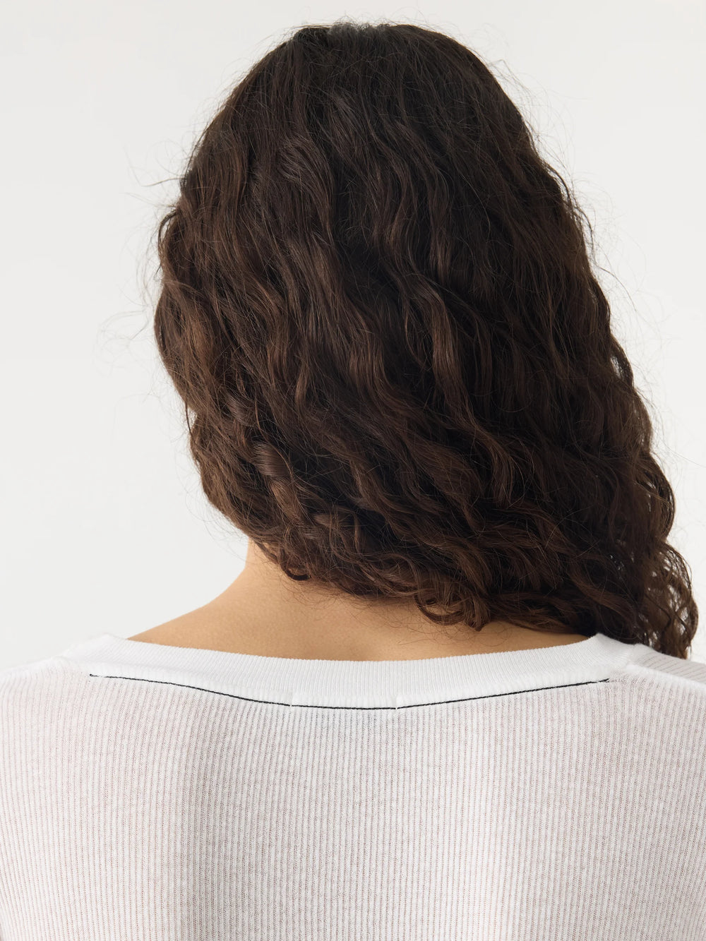Sheer Rib LS T Shirt White