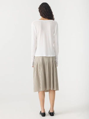 Sheer Rib LS T Shirt White