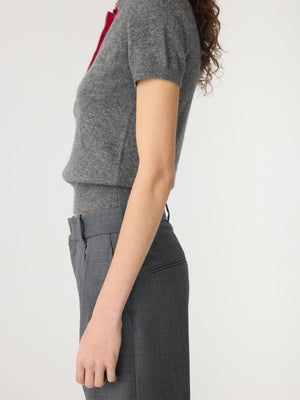 Slim Fit Polo Wool Cashmere Dark Charcoal