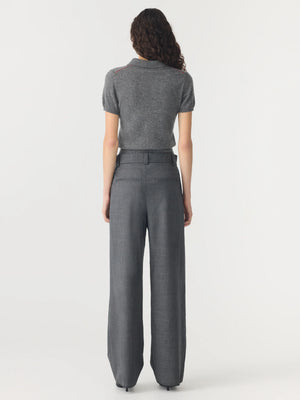 Slim Fit Polo Wool Cashmere Dark Charcoal