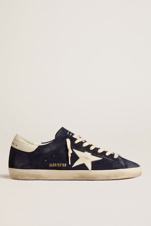 Super Star Navy Suede w/ White Leather Star and Heel