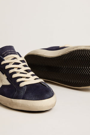 Super Star Navy Suede w/ White Leather Star and Heel