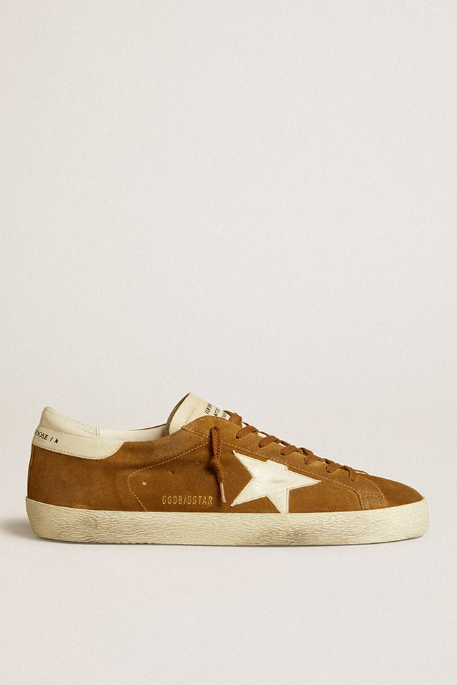 Super Star Suede Upper and Toe w/ Leather Tongue and Patent Cream Star