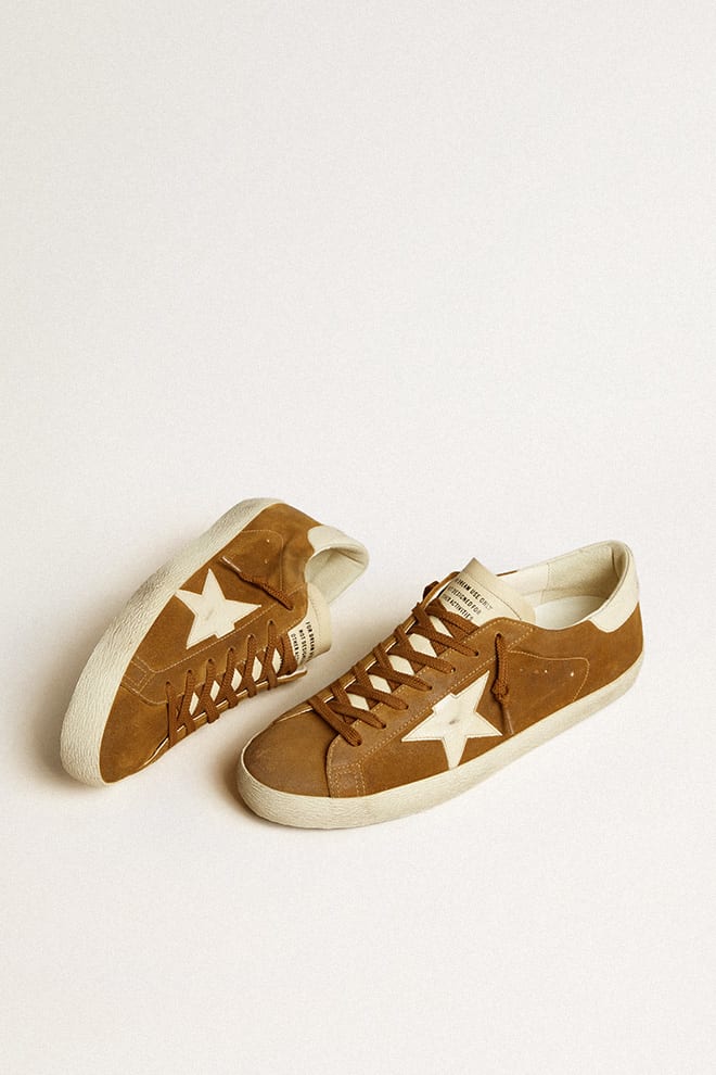 Super Star Suede Upper and Toe w/ Leather Tongue and Patent Cream Star