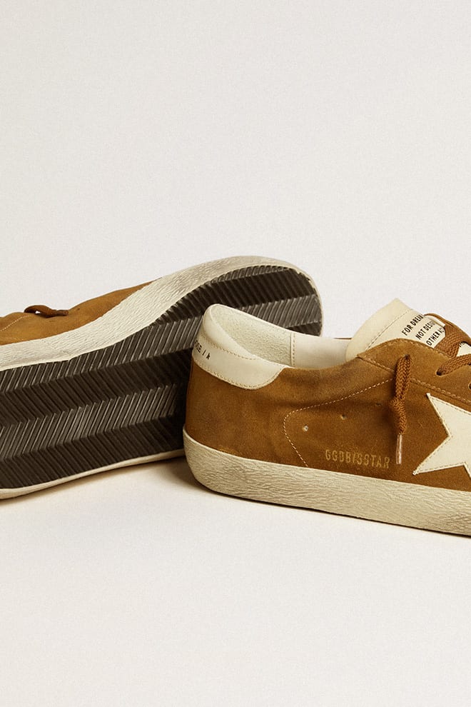 Super Star Suede Upper and Toe w/ Leather Tongue and Patent Cream Star