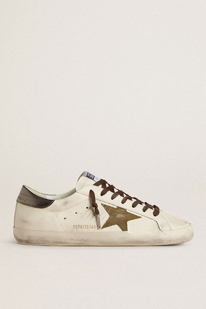 Super Star Leather Upper w/ Cocco Print Star Optic White / Green / Antracite