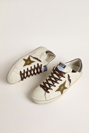 Super Star Leather Upper w/ Cocco Print Star Optic White / Green / Antracite