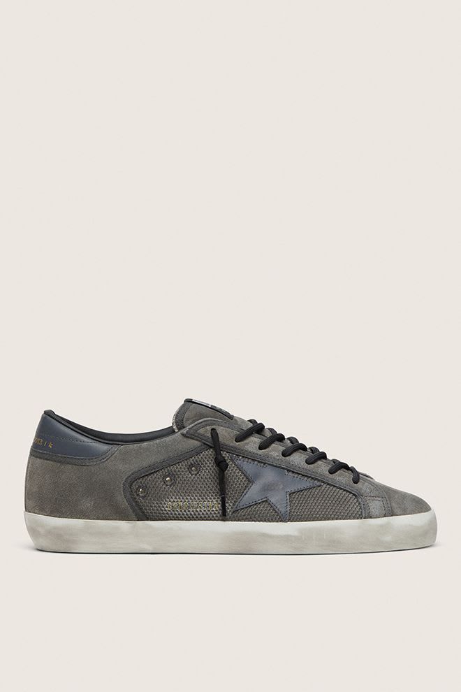 Men's Super Star Dark Grey Mesh and Suede Upper w/ Leather Star
