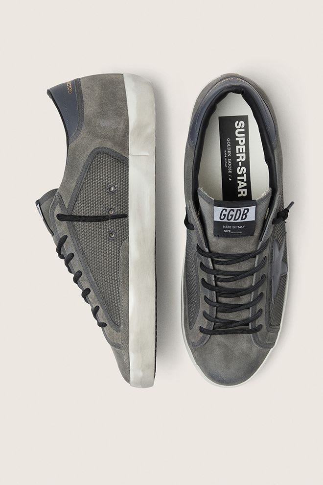 Men's Super Star Dark Grey Mesh and Suede Upper w/ Leather Star