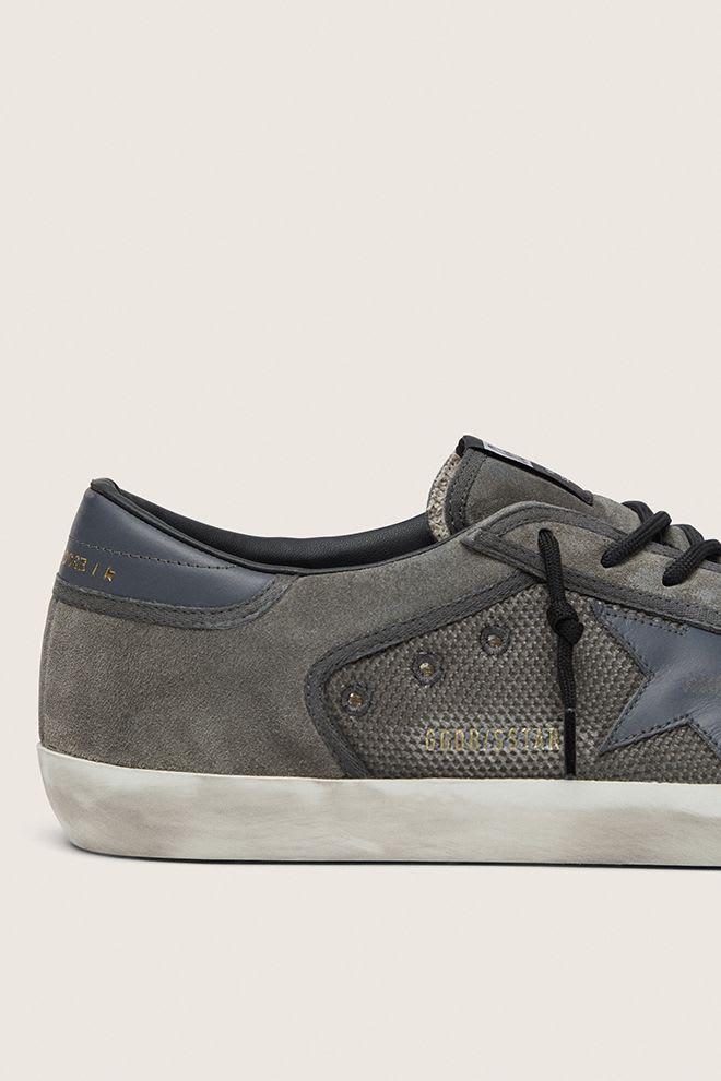 Men's Super Star Dark Grey Mesh and Suede Upper w/ Leather Star
