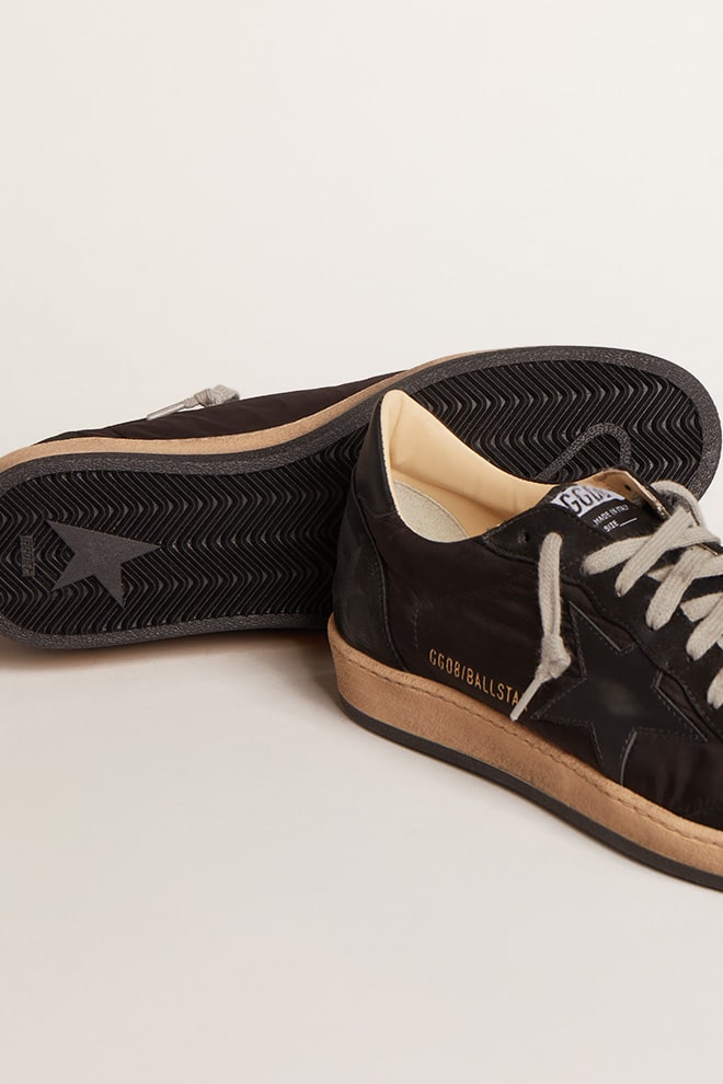 Ball Star in Black Nylon with Nabuk Toe and Leather Star