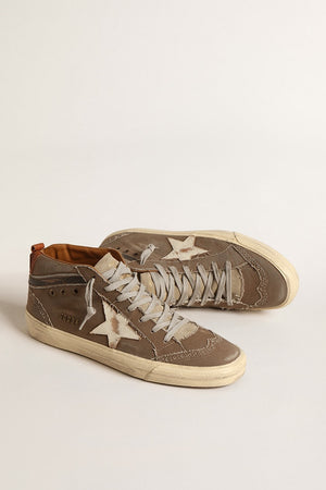 Men's Mid Star in Green Canvas w/ Leather Star and Black Flash
