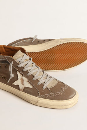 Men's Mid Star in Green Canvas w/ Leather Star and Black Flash