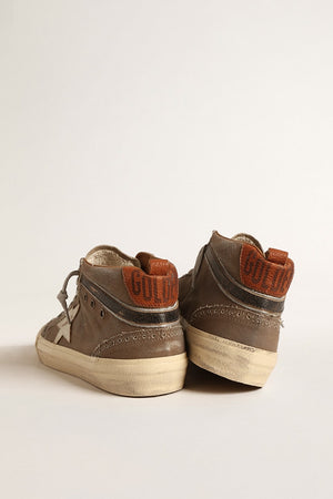 Men's Mid Star in Green Canvas w/ Leather Star and Black Flash