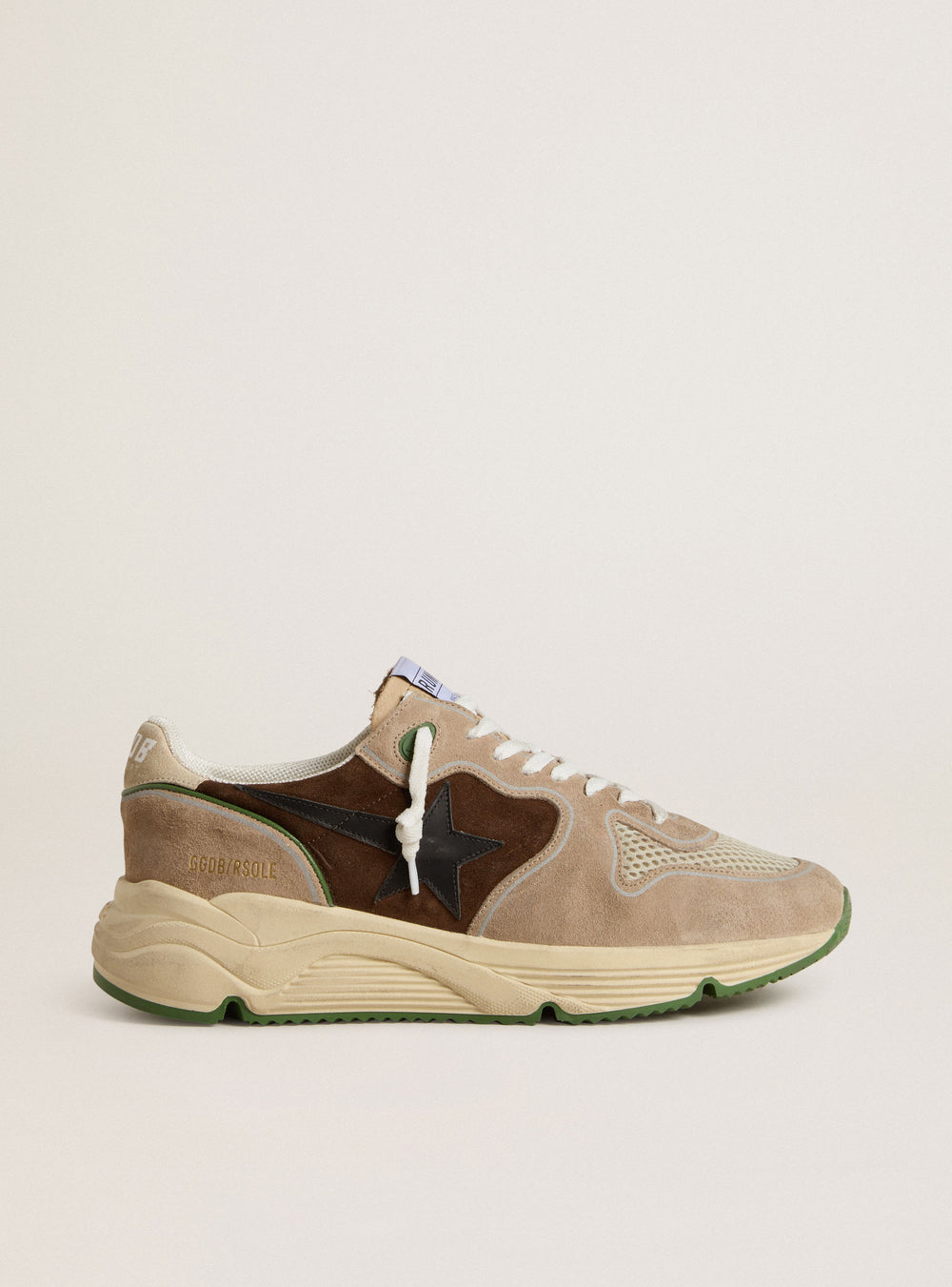 Men's Running Sole Suede w/ Vamp Leather Star Brown / Beige / Black / Seedpearl