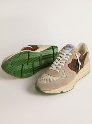 Men's Running Sole Suede w/ Vamp Leather Star Brown / Beige / Black / Seedpearl
