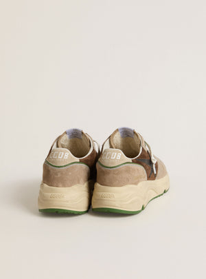Men's Running Sole Suede w/ Vamp Leather Star Brown / Beige / Black / Seedpearl