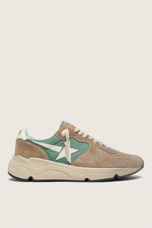 Men’s Dad-Star Nylon Upper w/ Suede Toe and Leather Star and Heel Green / Beige / Milk White