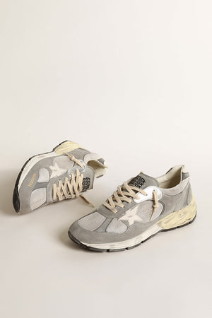 Running Dad in Suede w/ Leather Star - Grey/ Silver/ White