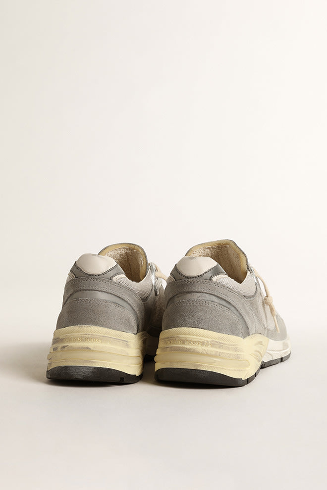 Running Dad in Suede w/ Leather Star - Grey/ Silver/ White