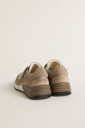 Men's Dad Star in Beige Mesh and Suede Upper w/ Silver Leather Star