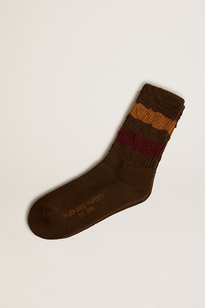 Socks High Rib/ Stripes/ Ripped - Army Green