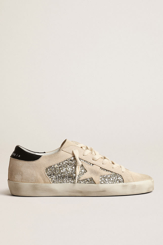 Super Star in Suede w/ Nappa Star - Platinum/ Beige/ Black