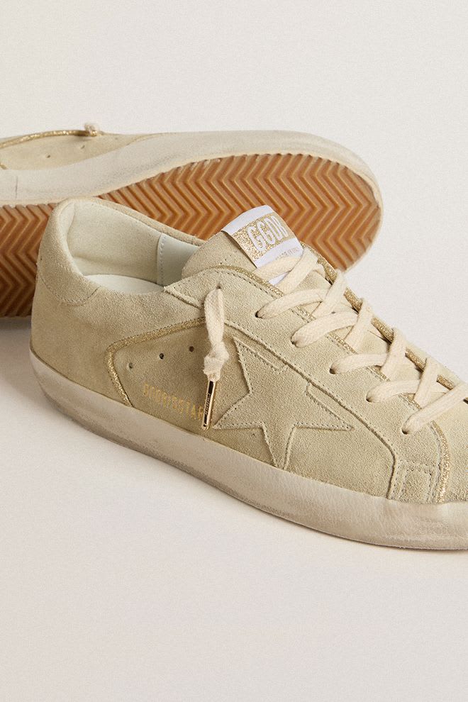 Woman Super Star Suede w/ Glitter Piping Eggnog