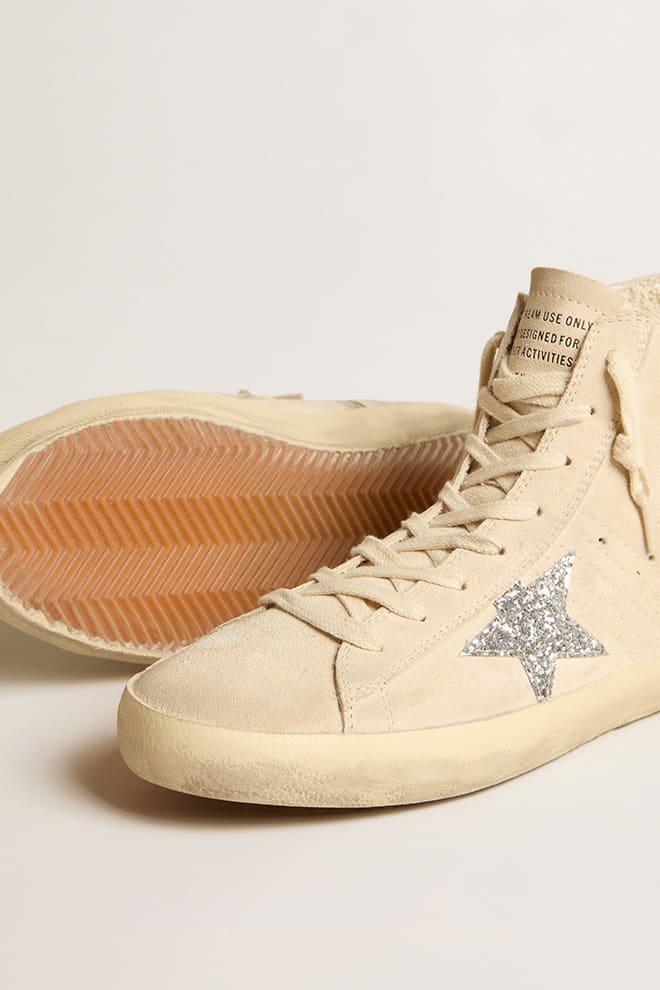 Woman Francy Suede w/ Silver Glitter Star and Leather List