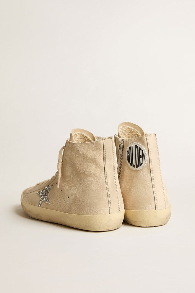 Woman Francy Suede w/ Silver Glitter Star and Leather List