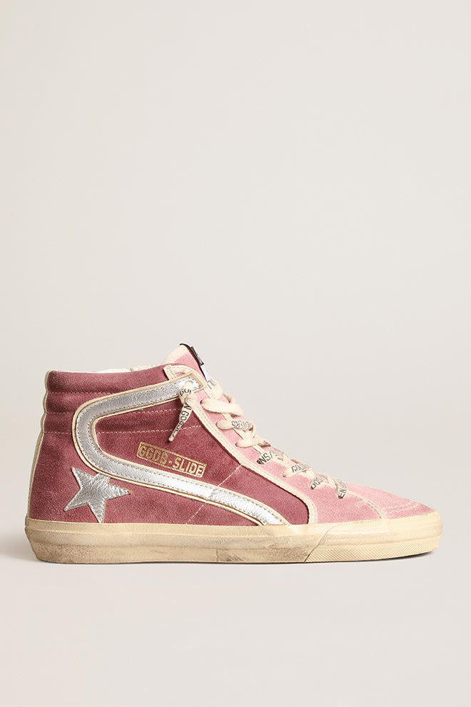 Slide w/ Suede and Laminated Star and Wave Leather