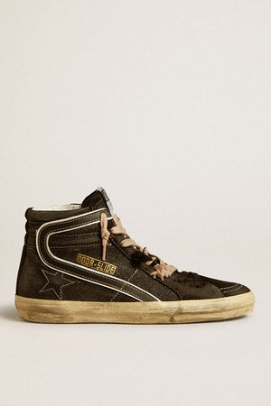 Slide Classic Suede Upper and Toe w/ Black Leather Star and Wave