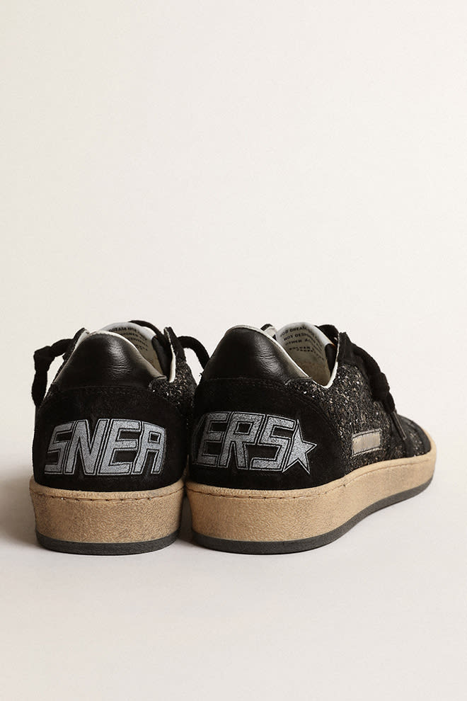 Ball Star w/ Black Glitter and Black Suede Star