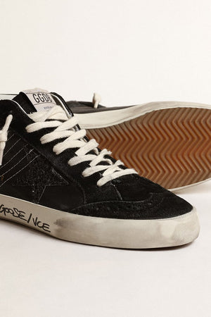 Mid Star w/ Suede Toe and Glitter Star - Black