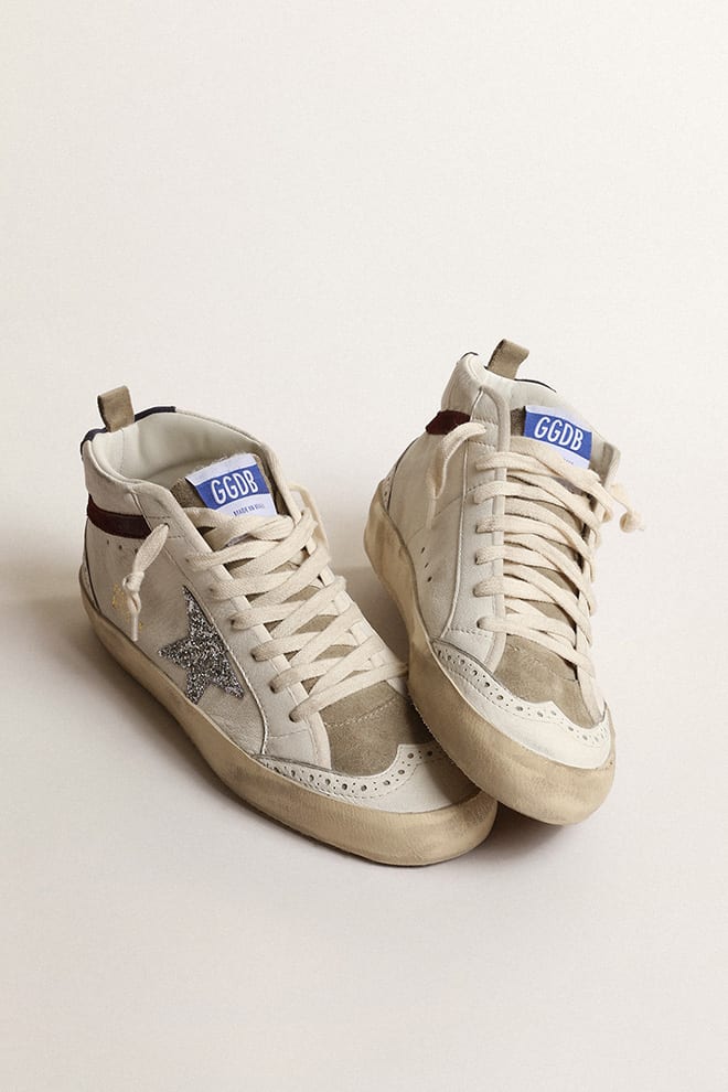 Mid Star w/ Glitter Star - White/ Silver/ Wine/ Medieval Blue