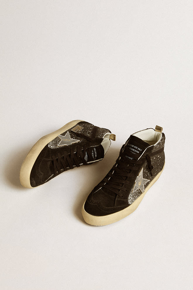 Woman Mid Star Glitter Upper Suede Toe w/ Silver Star