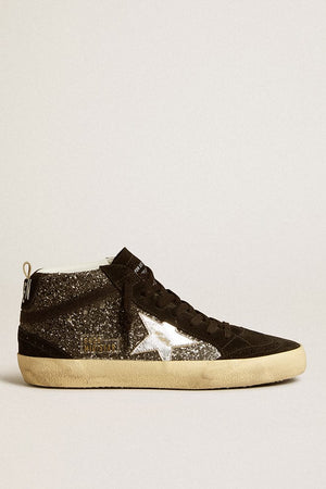 Woman Mid Star Glitter Upper Suede Toe w/ Silver Star