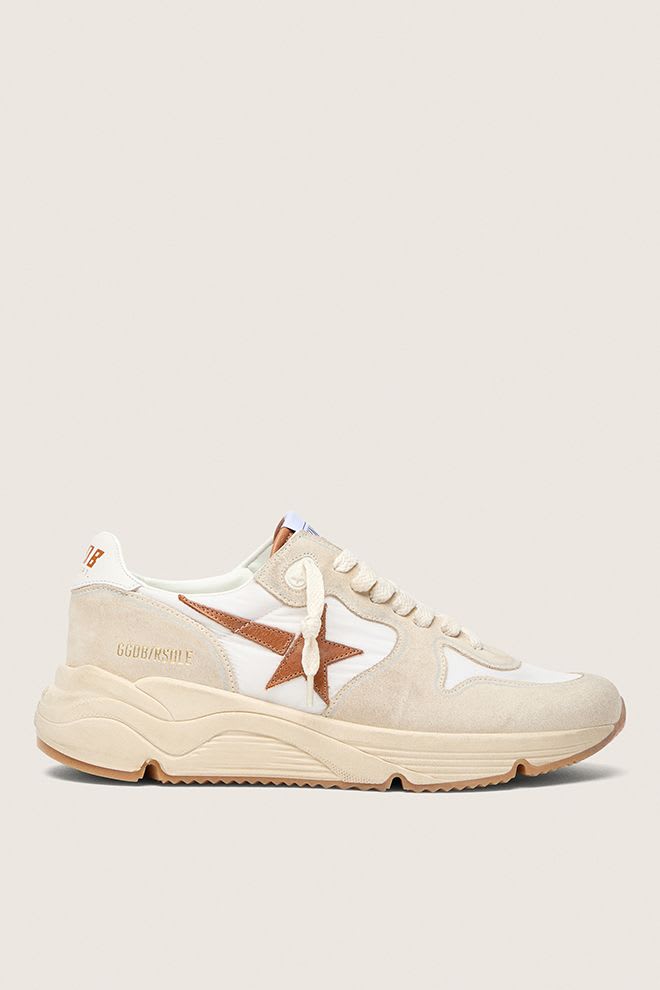 Women's Running Sole Nylon Upper Suede Toe and Spur Leather Star White / Beige