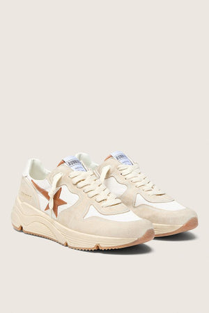 Women's Running Sole Nylon Upper Suede Toe and Spur Leather Star White / Beige