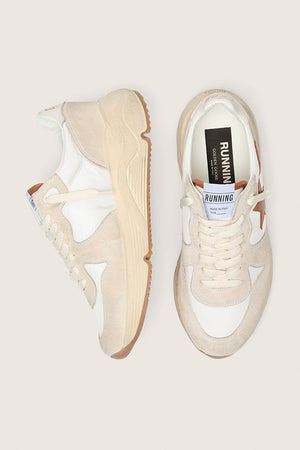 Women's Running Sole Nylon Upper Suede Toe and Spur Leather Star White / Beige