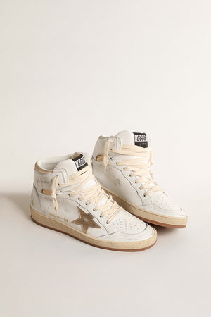Sky Star in White Nappa Leather w/ Gold Metallic Star